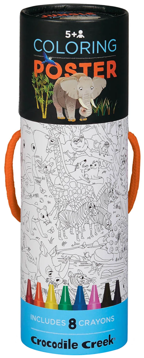 Плакат за оцветяване Crocodile Creek - Животни в джунглата