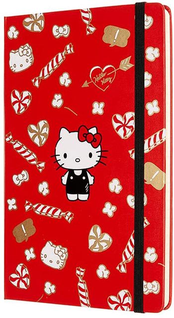 Голям червен тефтер Moleskine Hello Kitty с широки редове, Limited Edition