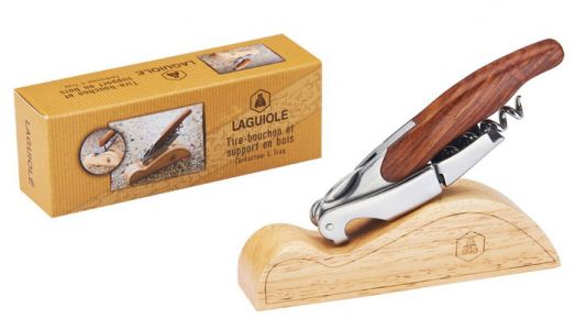 Тирбушон Laguiole с дървена поставка