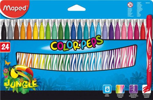 Флумастери Maped Color Peps Jungle, 24 цвята