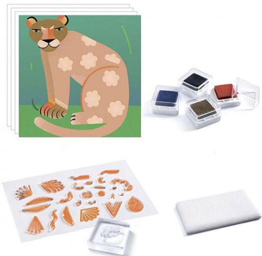 Творчески комплект Djeco - Оцветяване с печати