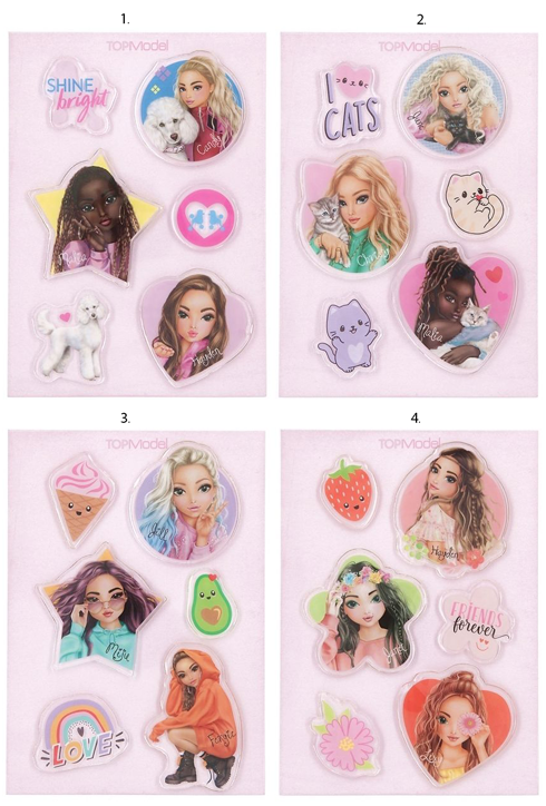 Силинкови стикери Top Model, 6 броя, асортимент