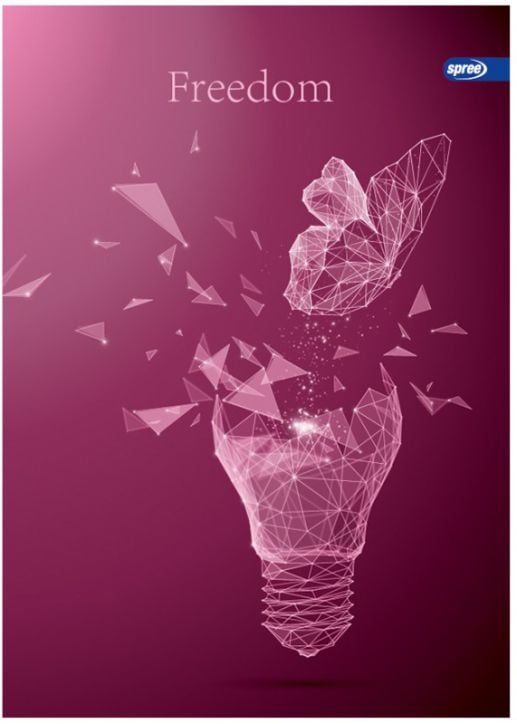 Тетрадка Spree Prismatic А5, 60 листа с широки редове