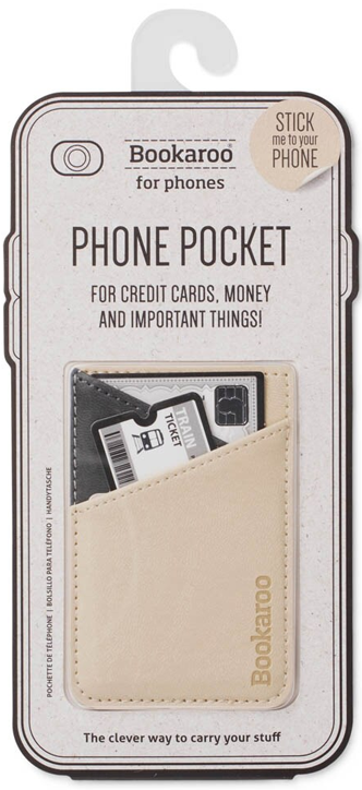 Залепващ се джоб за телефон, кремав