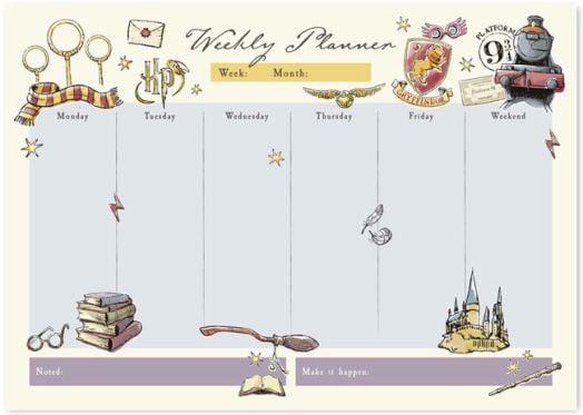 Седмичен планер - пад Harry Potter А4, 52 листа