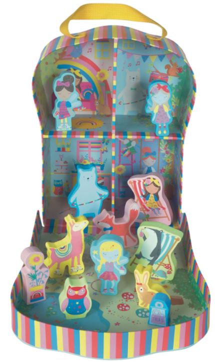 Кутия за игра с дървени фигурки Floss & Rock, Fairy Tale - Феята на Дъгата, размер 23 х 19 см.