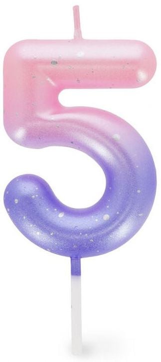 Свещ за рожден ден Legami - Цифра 5, розова