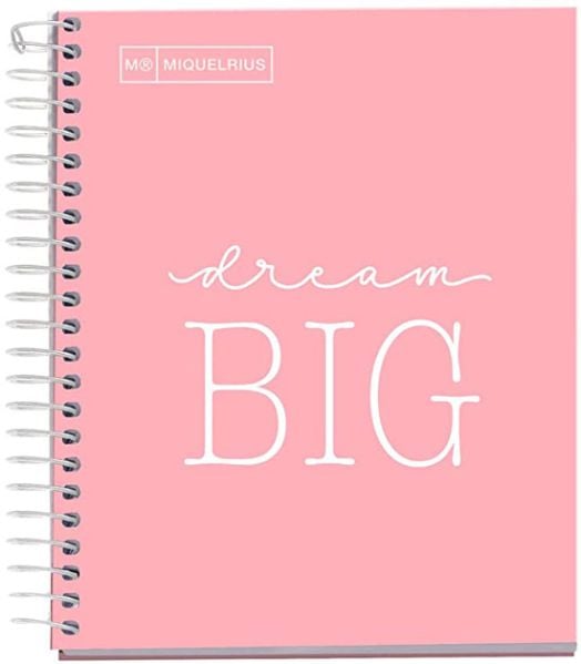 Тетрадка Miquelrius Messages А4 със спирала, 80 листа на широки редове, розова