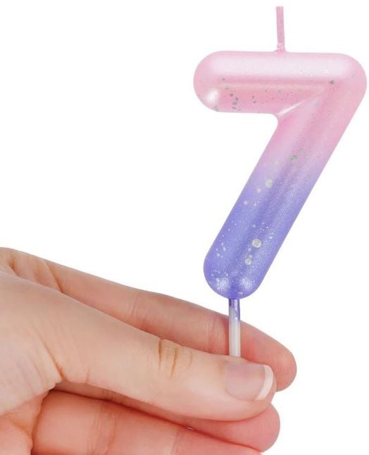 Свещ за рожден ден Legami - Цифра 7, розова