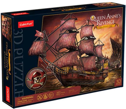 3D пъзел Cubic Fun - Кораб Queen Anne's Anniversary Edition, 391 части