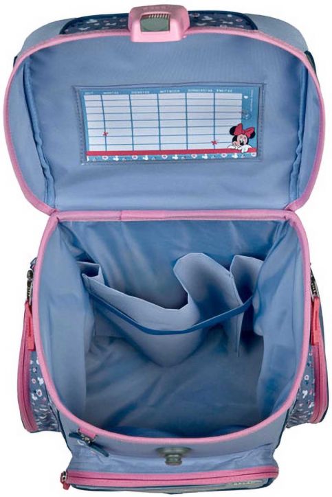 Комплект ученическа раница Мини Маус, ергономик - светлосин цвят