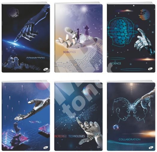 Тетрадка Elisa Robots А5, 60 листа с широки редове