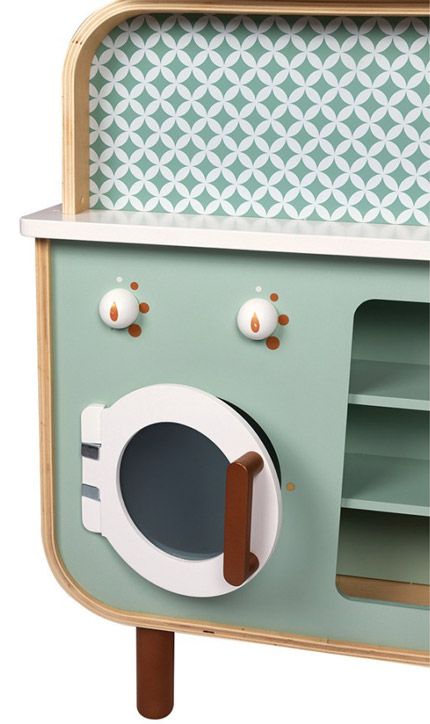 Детски комплект Janod - Двустранна дървена кухня