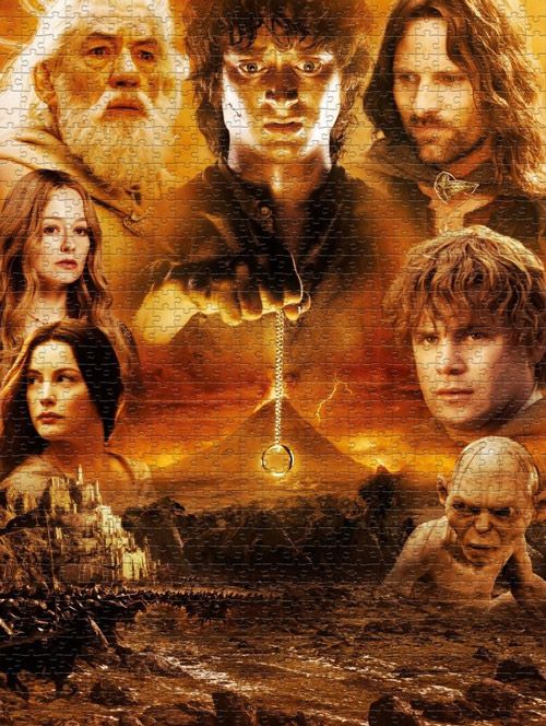 Пъзел Winning Moves: Властелинът на пръстените - Ородруин, 1000 части