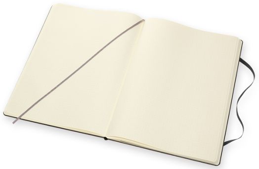 Черен тефтер Moleskine Classic Black в размер A4 с твърди корици и листа на точки