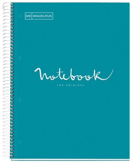 Тетрадка Miquelrius Emotions А4 със спирала, 120 листа на малки квадратчета, синьо-зелена