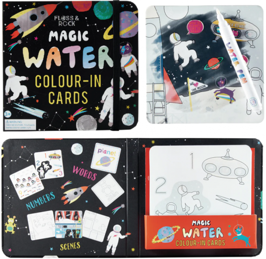 Оцветяване с вода Floss & Rock, Magic Colour-in cards, Space - Космонавт