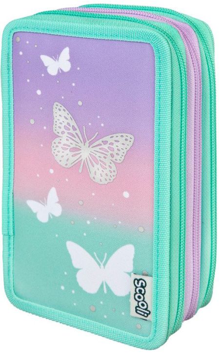 Пълен ученически несесер Undercover Butterfly Wishes с три отделения, модел 2024