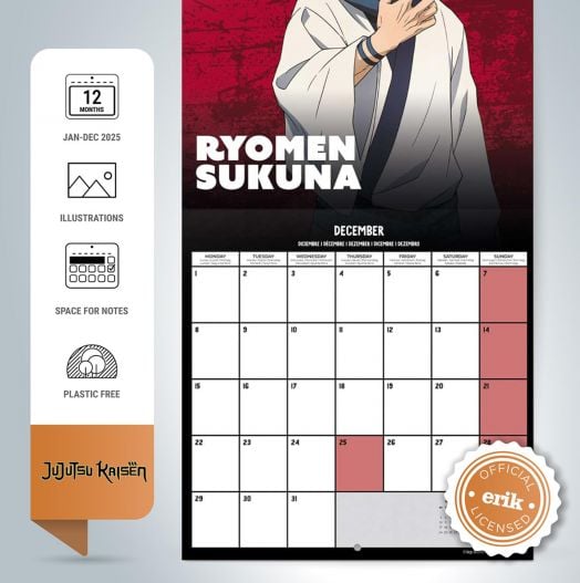 Календар Grupo Erik - Jujutsu Kaisen, 2025 година