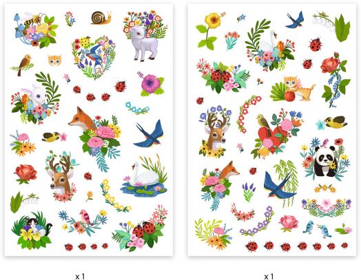 Детски татуировки Djeco - Happy Spring