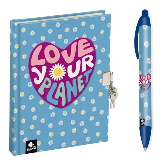 Комплект Busquets Love Planet 2022 таен дневник с ключ и химикалка