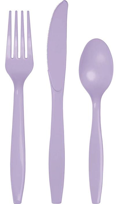 Пластмасови прибори Creative Party - Лавандула, 24 бр.