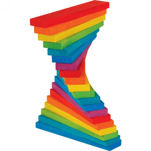 Дървен цветен конструктор Goki, 200 части