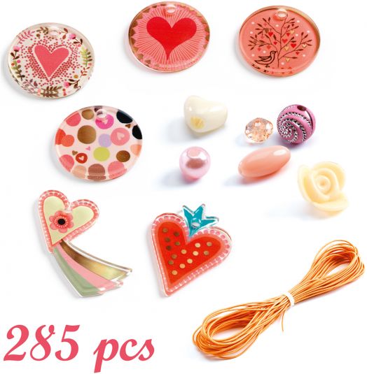 Творчески комплект Djeco - Направи си сам бижута - Fancy hearts