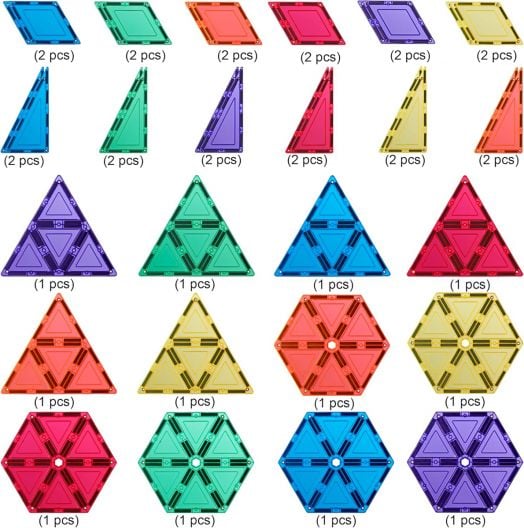 Магнитен конструктор Learn and Grow Toys - Геометрични фигури, 36 части