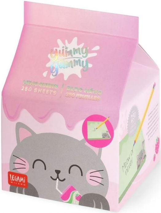 Цветно кубче за бележки Legami - Kitty