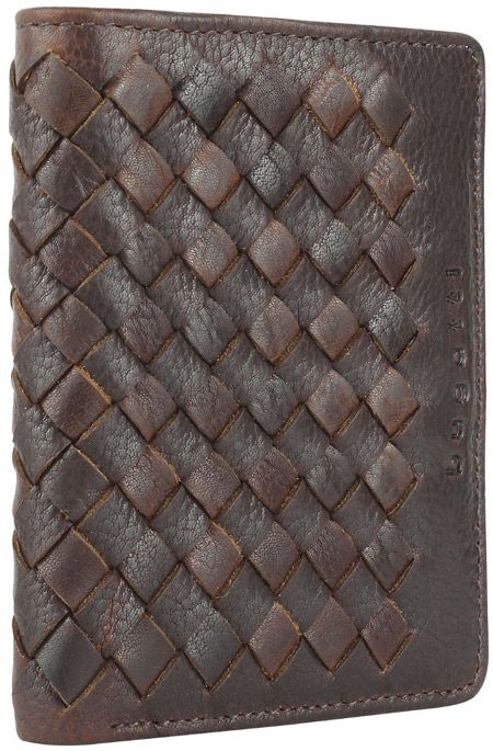 Кожен калъф за кредитни карти Bugatti Woven, кафяв