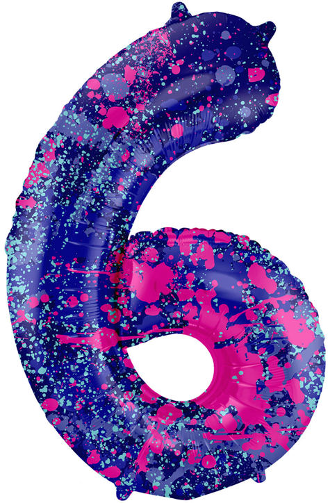 Фолиев балон Folat - Цифра 6, лилав, 86 см.