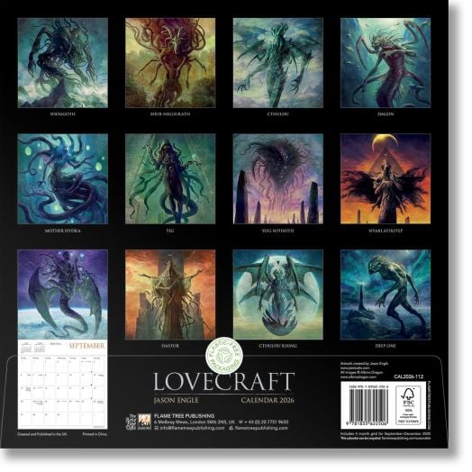 Стенен календар Lovecraft, 2026 година