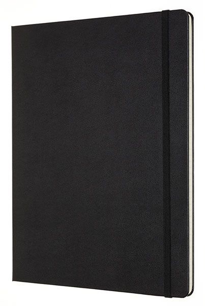 Голям черен тефтер Moleskine Pro Collection XX-Large Black с твърди корици