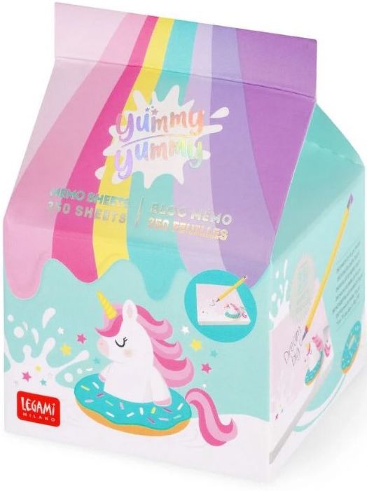 Цветно кубче за бележки Legami - Unicorn