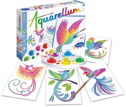 Комплект за оцветяване с акварелни бои - Райски птици
