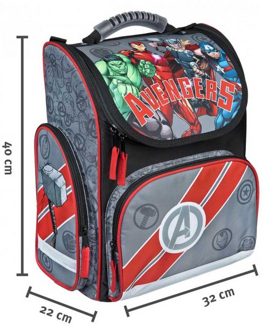 Комплект ученическа раница Scooli Avengers, ергономик