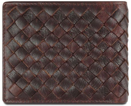 Кожен портфейл Bugatti Woven, кафяв