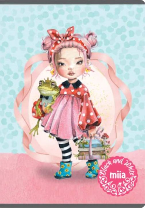 Тетрадка Black & White Miia А5, 24 листа - големи квадратчета