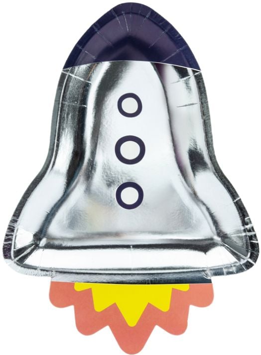 Чинийки PartyDeco - Ракета, 6 бр.