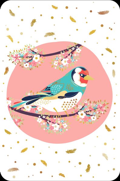 Картичка Editor: Цветно птиче