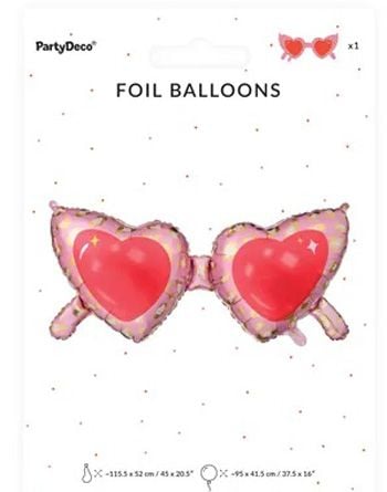 Фолиев балон PartyDeco - Сърца очила