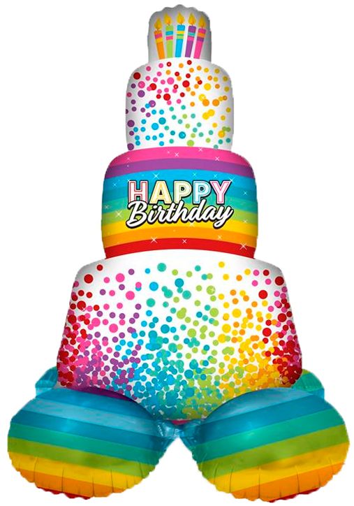 Фолиев балон Folat - Торта Happy Birthday, дъга