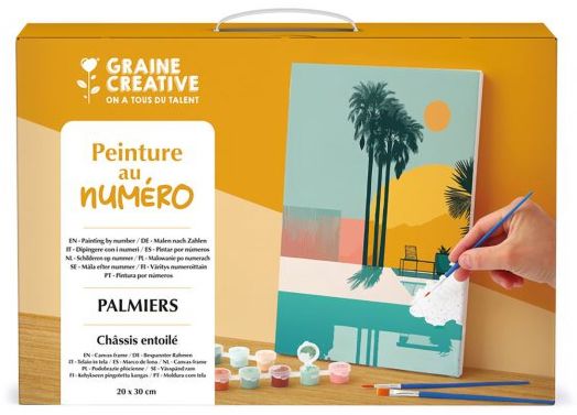 Комплект за рисуване по номера Graine Creative - Палми 20 x 30 см.