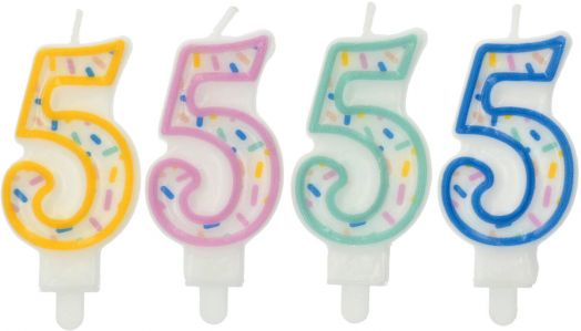 Свещ за рожден ден Folat Sprinkles - Цифра 5