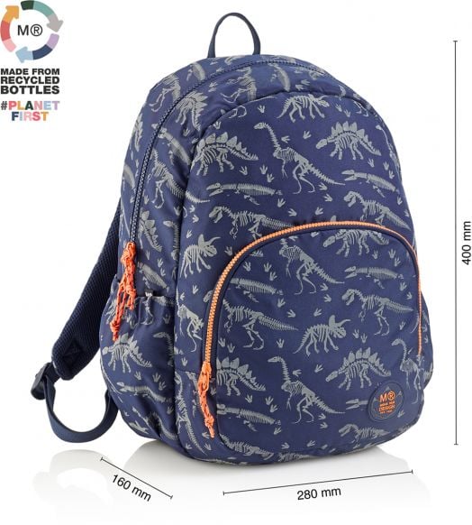 Раница Miquelrius Dino World с едно отделение, светеща в тъмното, 24 л.