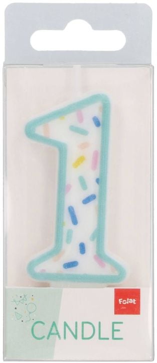 Свещ за рожден ден Folat Sprinkles - Цифра 1