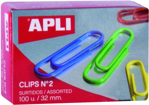 Цветни кламери Apli, 100 броя