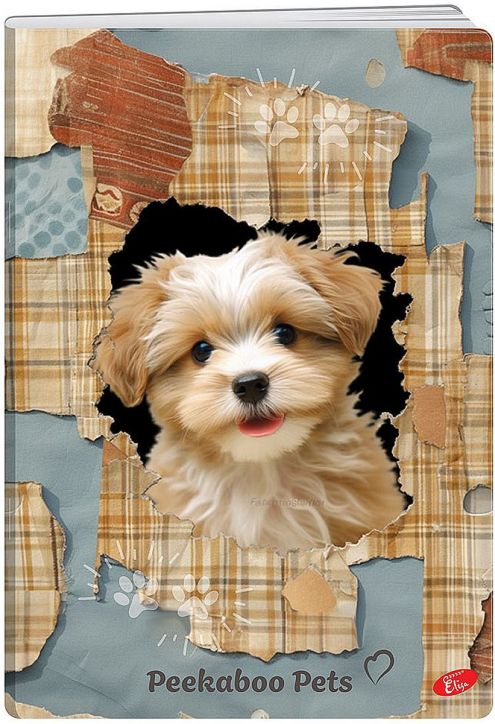 Тетрадка Elisa Peekaboo Pets А5, 60 листа - широки редове