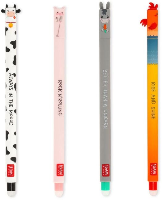 Комплект изтриваеми гел химикалки Legami - Farm Sweet Farm, 4 бр.